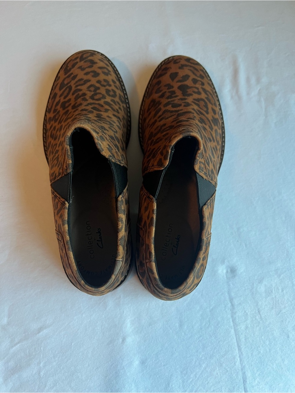 Clarks Leopard Print Slip-On booties - Brown & Black